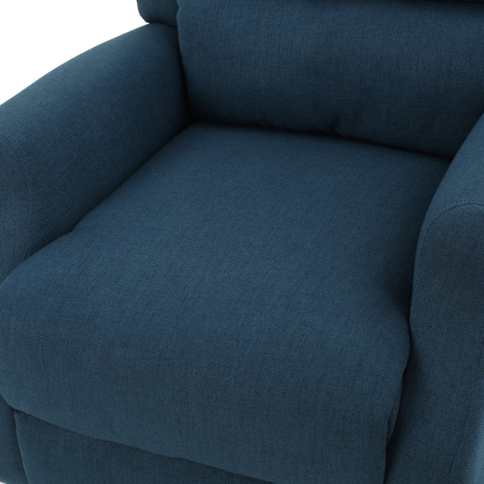 GDF Studio Monica Dark Blue Fabric Recliner