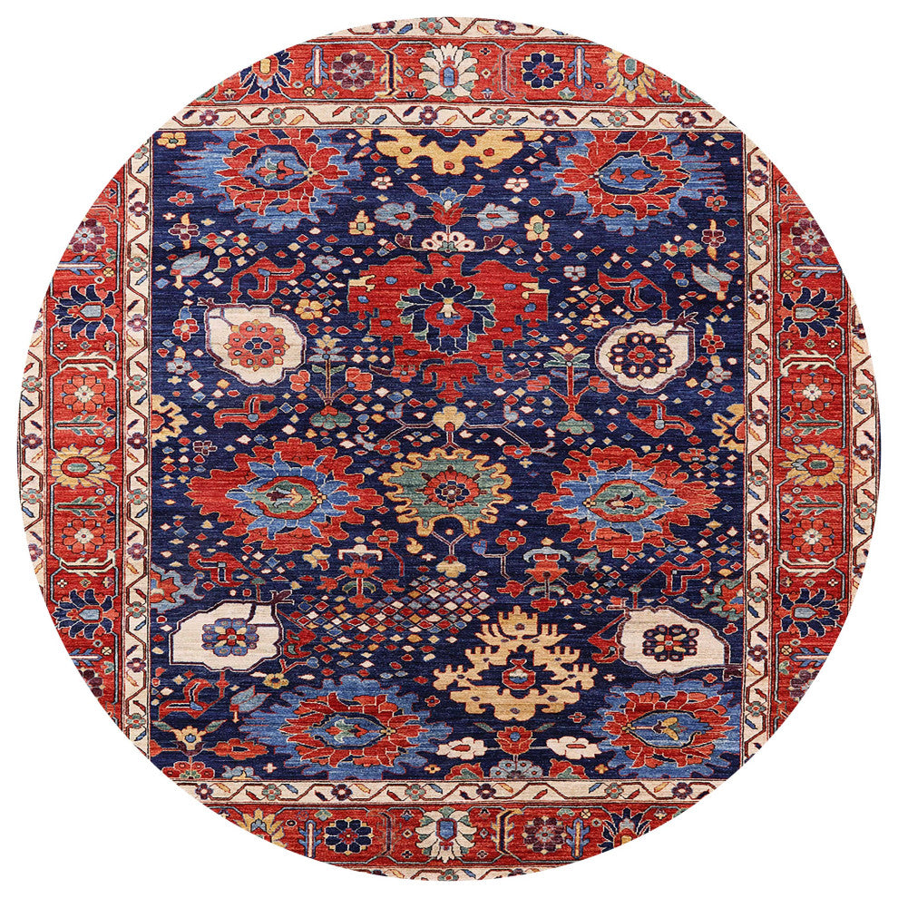 Ahgly Company Indoor Round Mid-Century Modern Area Rugs, 7' Round