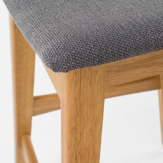GDF Studio Oster Mid Century Design Bar Stools, Gray/Oak, Set of 2