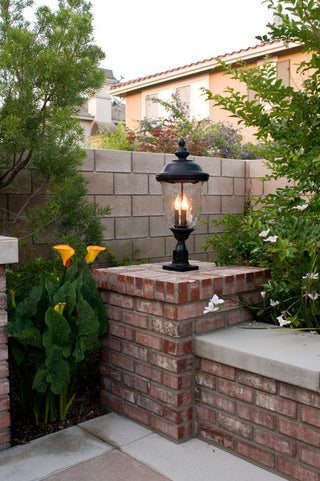 Maxim 40421WG Carriage House 29" 3 Light Vivex Post Light - Oriental Bronze