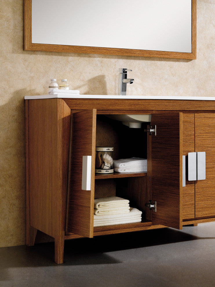 Fine Fixtures Imperial II 60" Double Sink Vanity, Wheat, With Mirror