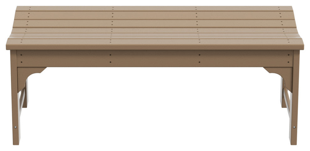 WestinTrends Plastic Picnic Bench Outdoor Dining Patio Lounge Garden Bench, Weatherwood