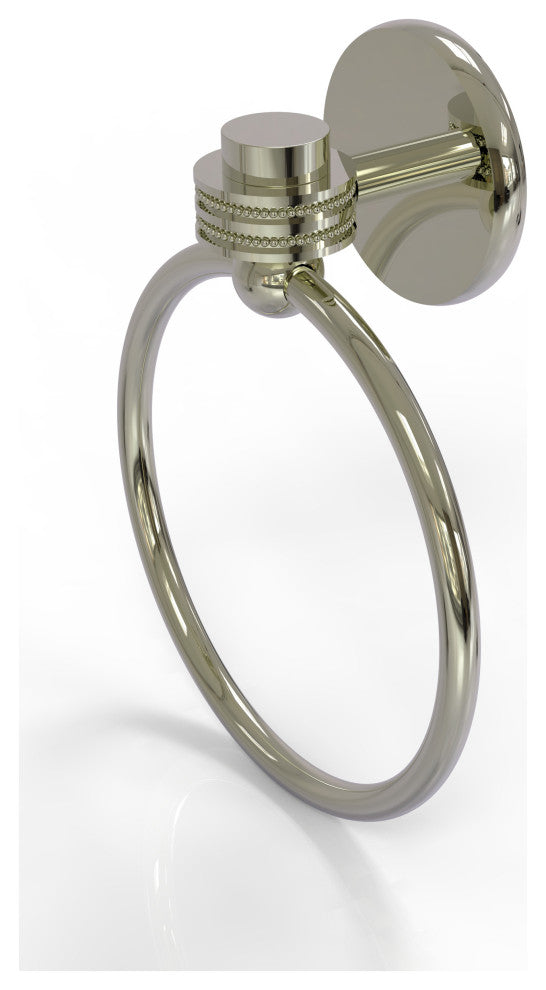 Satellite Orbit One Towel Ring With Dotted Accent, Polished Nickel