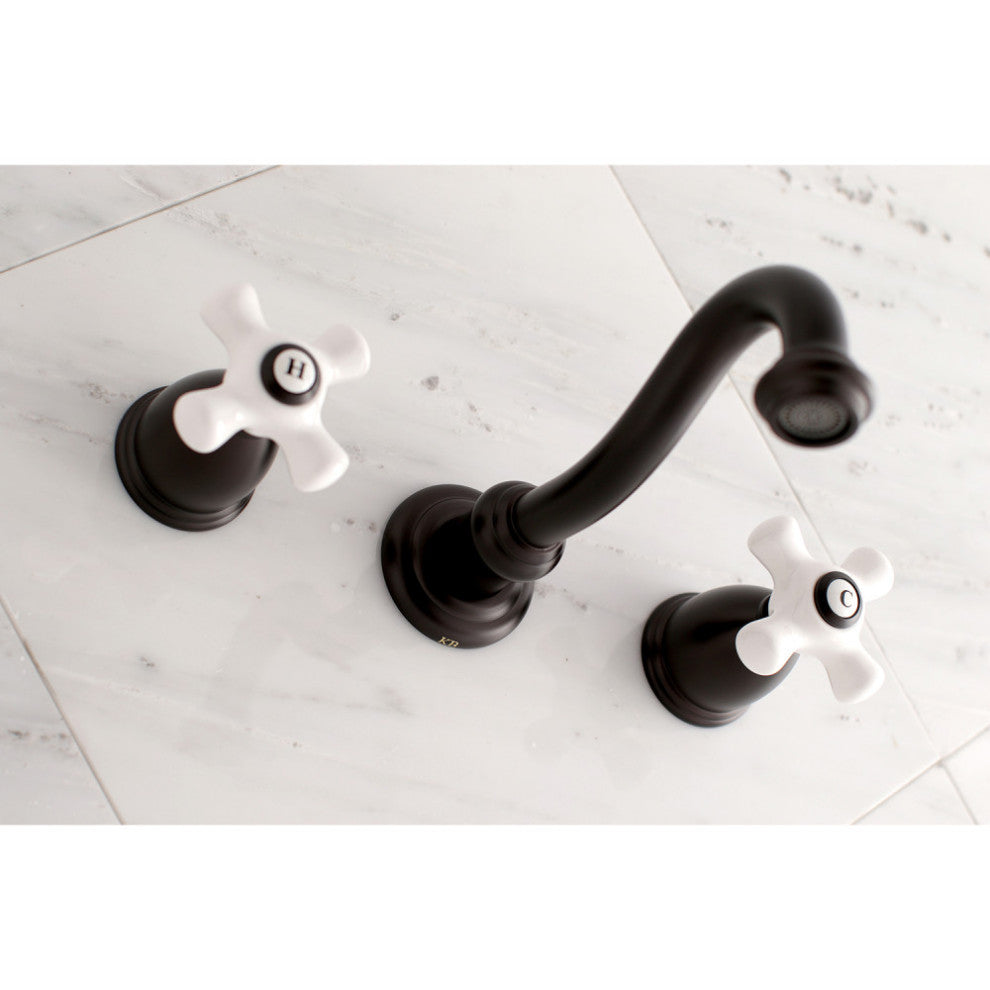 Kingston Brass KS3125PX 2-Handle Wall Mount Bathroom Faucet, Oil Rubbed Bronze