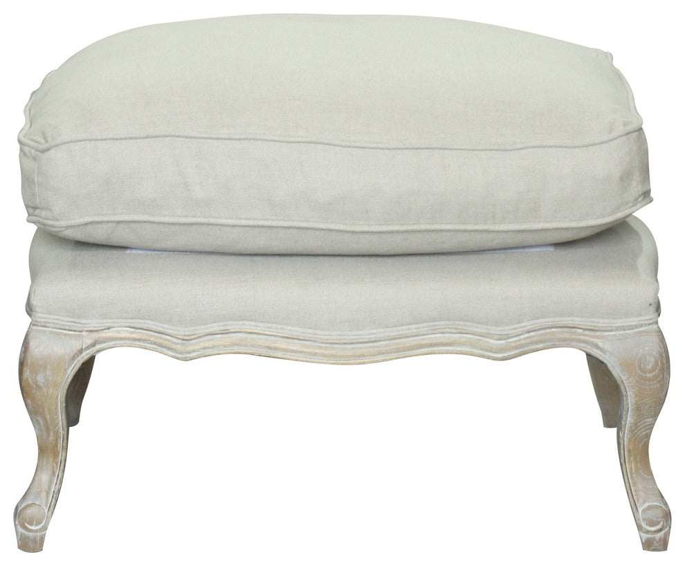 Rodney Ottoman, Linen Fabric, Material: Fabric, Linen