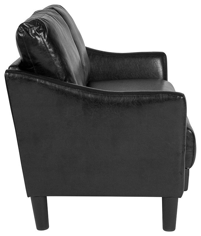 Asti Upholstered Loveseat, Black Leather