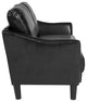 Asti Upholstered Loveseat, Black Leather