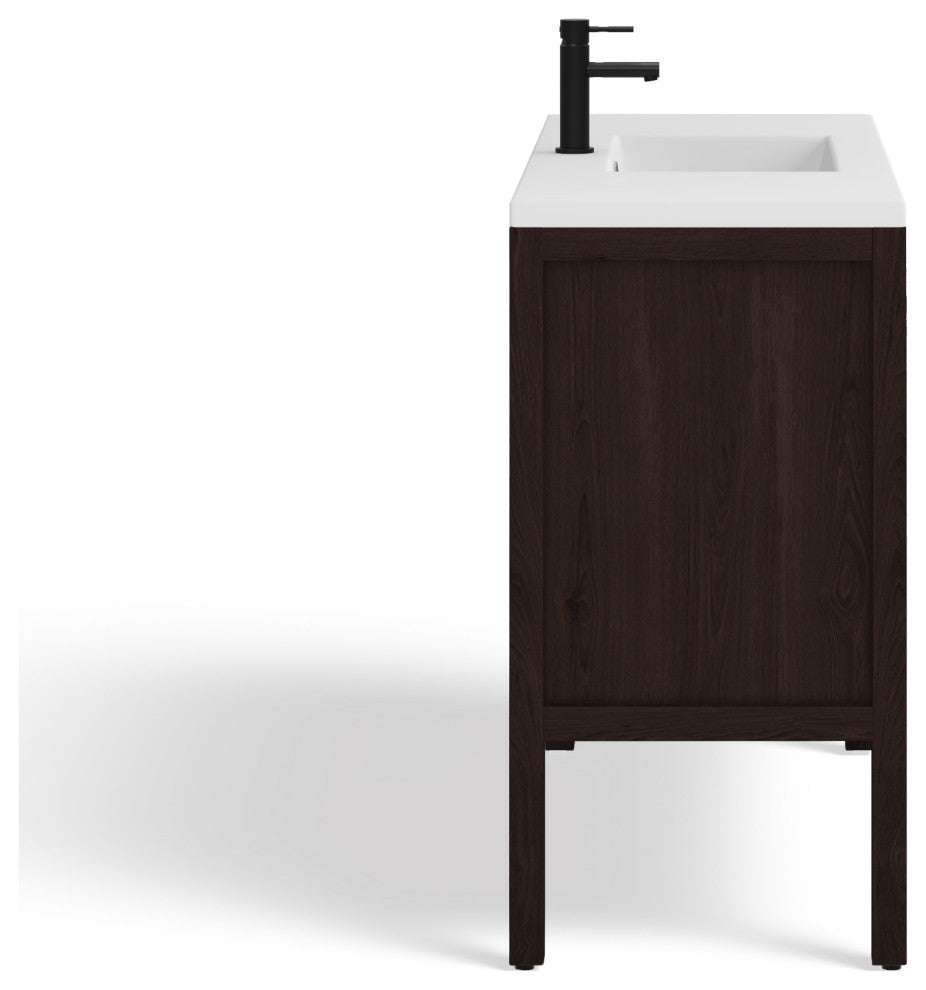 The Shiloh Bathroom Vanity, Dark Walnut, 48", Single Sink, Freestanding
