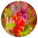 Beautiful Red Rural Summer Flowers, Floral Round Metal Wall Art, 11"