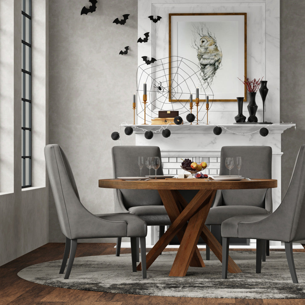 Parker House Crossings Downtown 60 In. Dining Table With 4 Upholstered Chairs