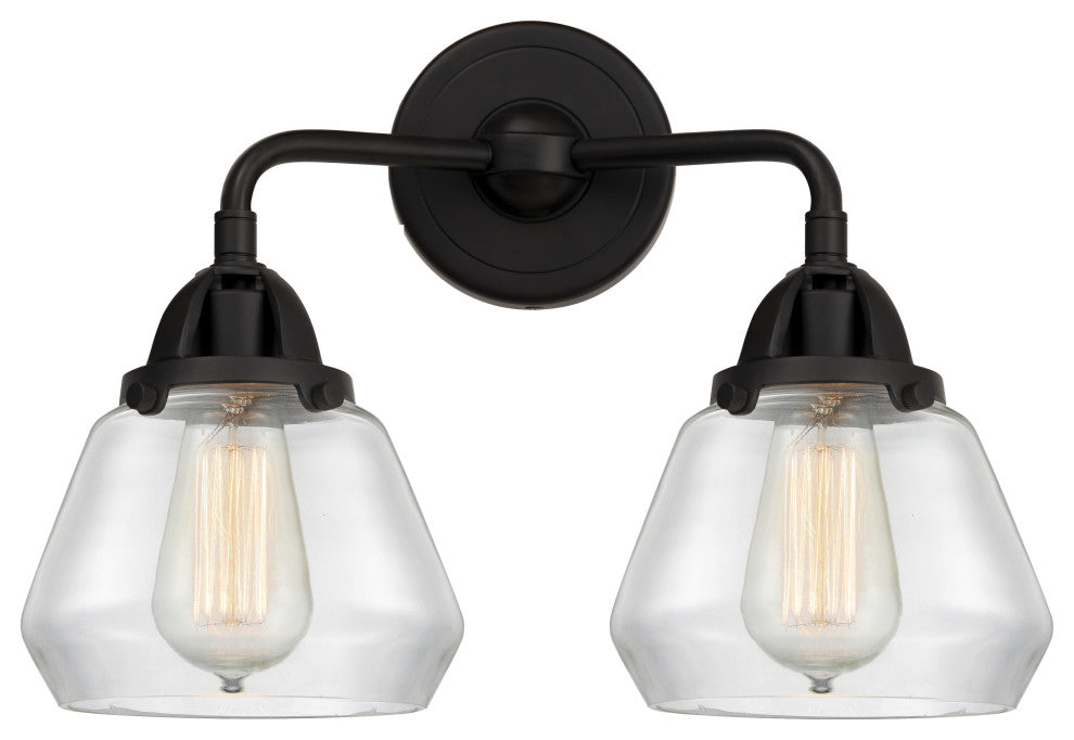 288-2W-BK-G172 Fulton 2 Light 14.75" Bath Vanity Light, Matte Black