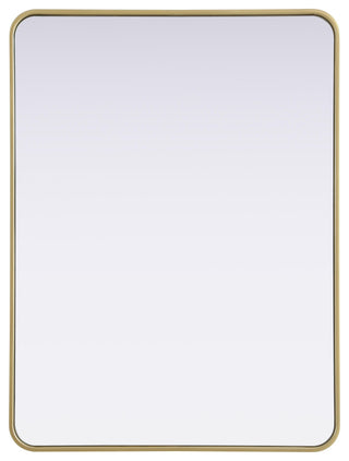 Home Living Contour Metal Rectangle Mirror 30x40, Brass