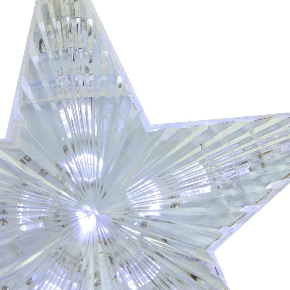 Cascading White Snowfall LED Star Christmas Lights 6.5", Set of 3