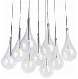 ET2 E20516 Larmes 12" LED Pendant - Polished Chrome / Clear Glass