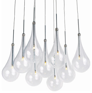 ET2 E20516 Larmes 12" LED Pendant - Polished Chrome / Clear Glass