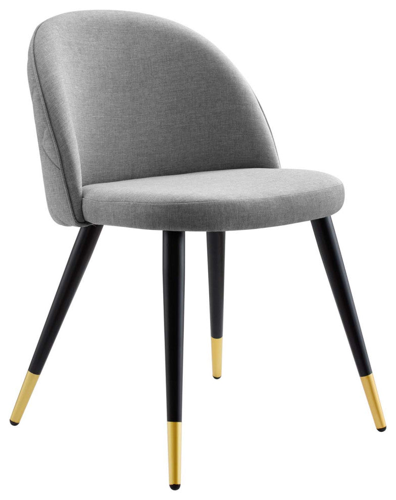 Cordial Upholstered Fabric Dining Chairs Set of 2, Light Gray