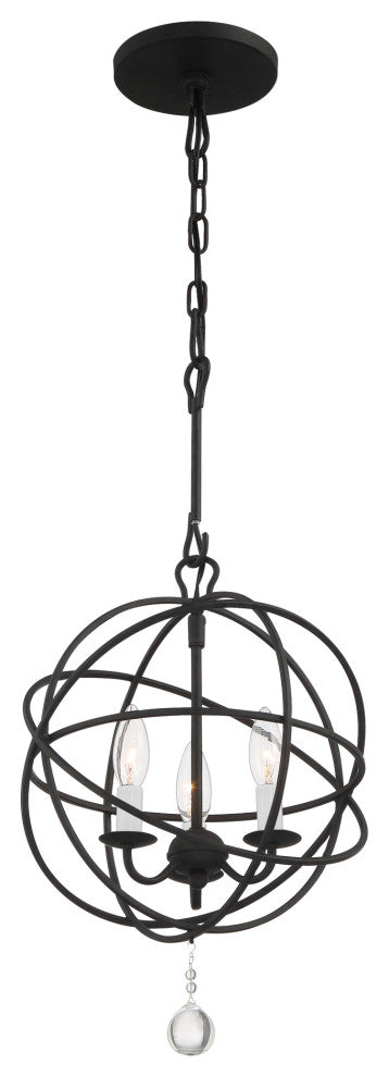 Solaris 3 Light Black Mini Chandelier