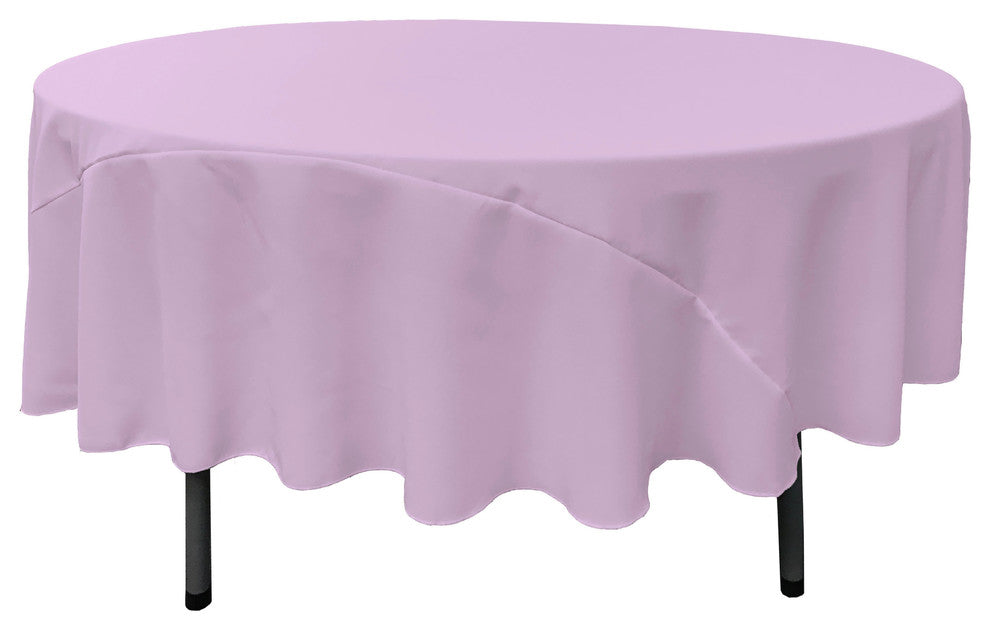 LA Linen Round Polyester Poplin, Lilac, 90" Round