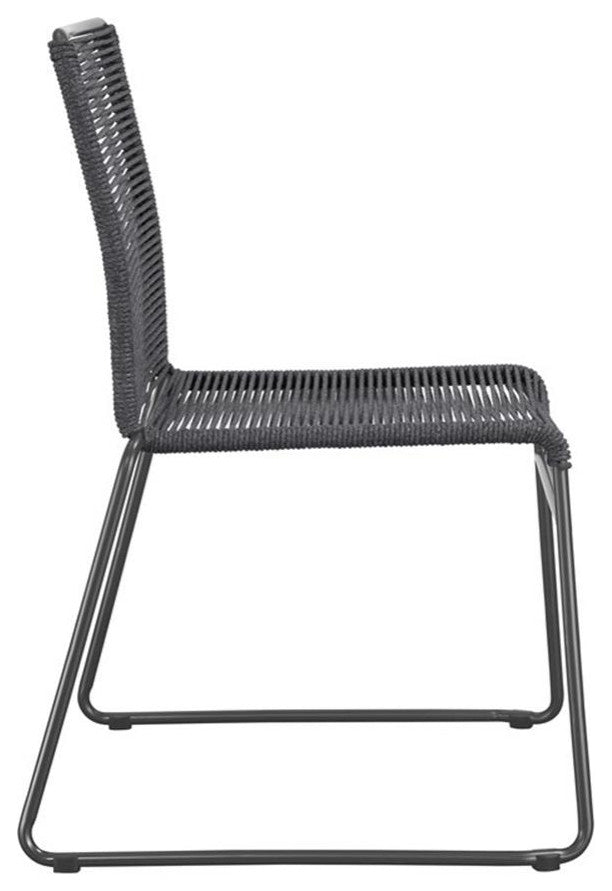 Coaster Cora Metal Upholstered Dining Chairs in Charcoal