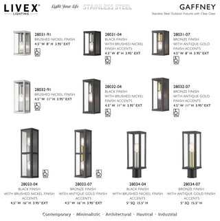 Livex Lighting Gaffney 1-Light Brushed Nickel Outdoor Small Wall Lantern
