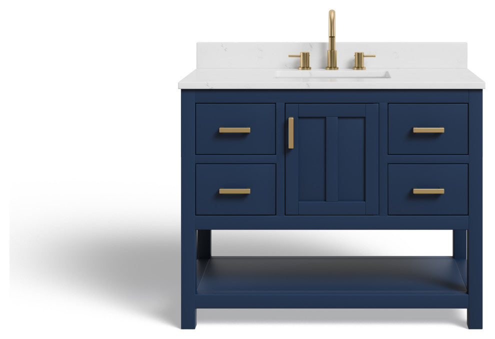 The Felipe Bathroom Vanity, Blue, 42", Single Sink, Freestanding
