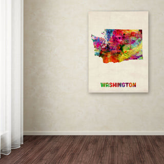 'Washington Map' Canvas Art by Michael Tompsett