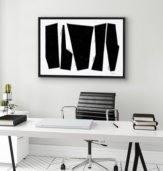 Sylvie Colliding Shapes Framed Canvas by Statement Goods, Black 23x33