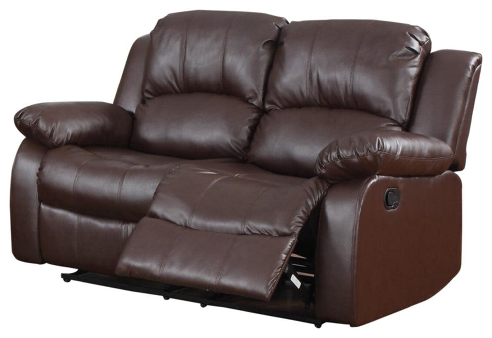3-Piece Ciabola Set Double Reclining Sofa, Love Seat, Chair Leather Brown
