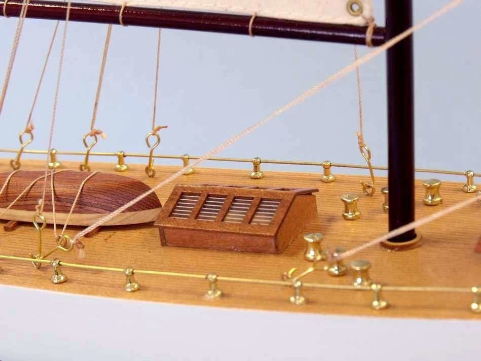 Wooden Columbia Limited Model Sailboat Decoration, 35"