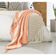 Diamonds Fringe Throw Blanket, Peach