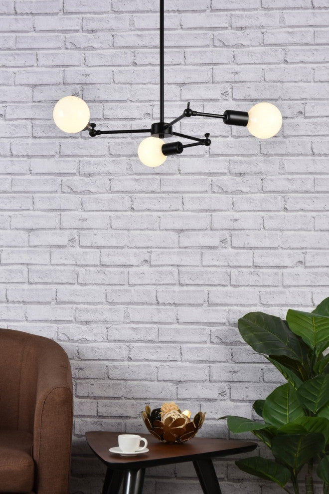 Florence 3-Light Black Pendant