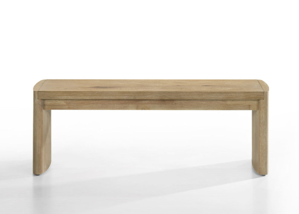 Magnus 6 Piece Oak Finish 84" Extendable Rectangular Dining Table Set With Bench
