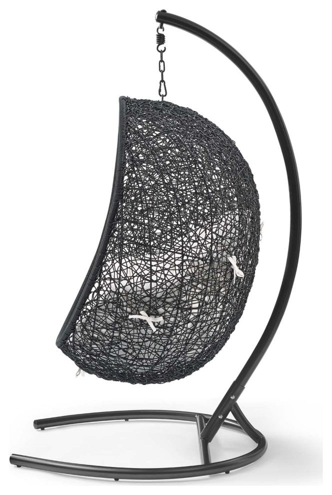 Swing Lounge Chair, Sunbrella, Black White, Modern, Outdoor Patio Balcony Garden