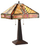 EDWARD Tiffany-style 2 Light Mission Table Lamp 16inches Shade