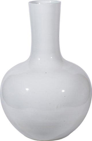 Traditional White Globular Vase, Busan Series