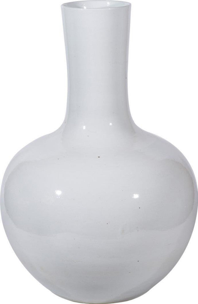 Traditional White Globular Vase, Busan Series