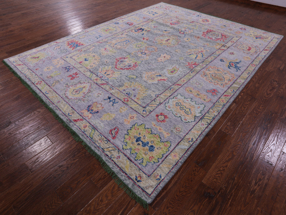 Hand Knotted Turkish Oushak Wool Rug 9' 1" X 12' 0" - Q16090