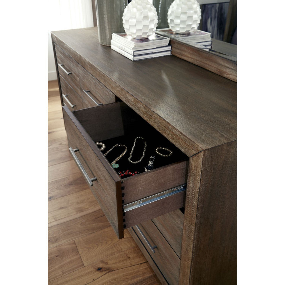 Modus Melbourne 5 PC Queen Panel Bedroom Set w Chest in Dark Pine