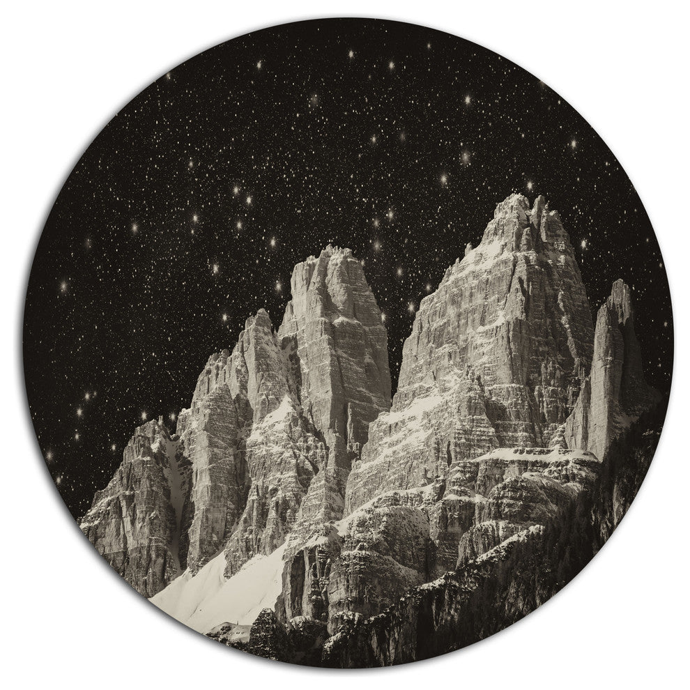 High Peaks Of Dolomites Italian Alps, Landscape Disc Metal Artwork, 11"