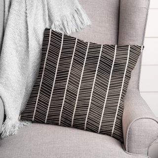 Black Chevron Lines 18x18 Indoor/Outdoor Pillow