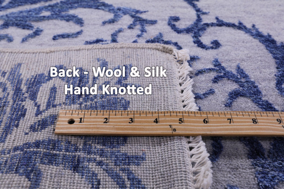 8' 10" X 12' 4" Persian Hand-Knotted Wool and Silk Rug Q11846