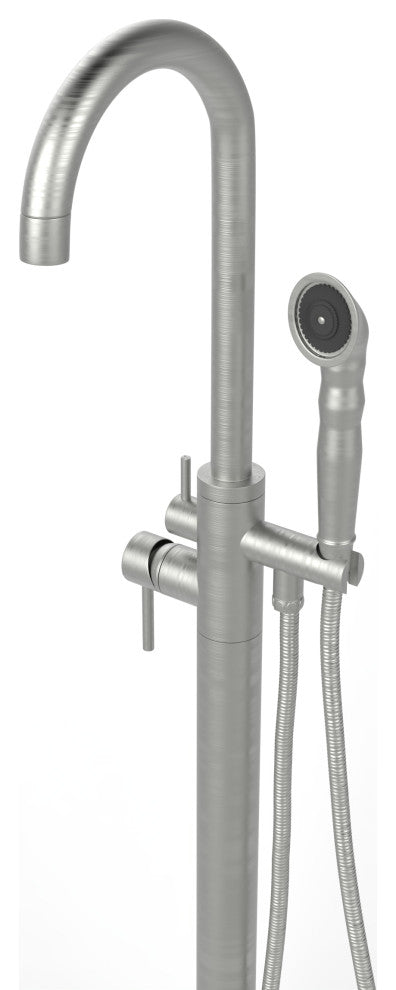 CastelloUSA Neptune Tub Filler Faucet, Brushed Nickel, Breeze Handle