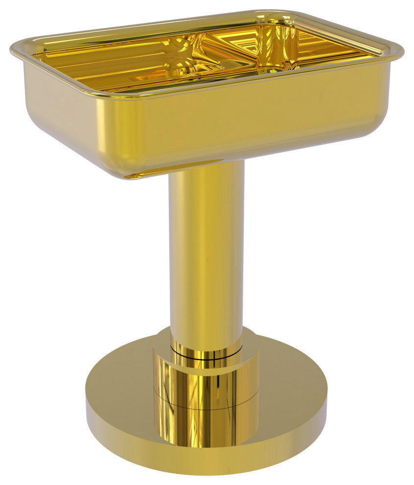 Vanity Top Soap Dish, Polished Brass