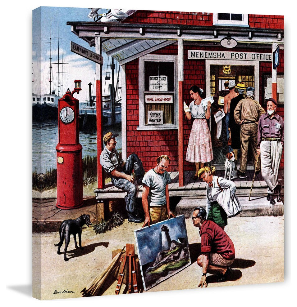 "Coastal Postal Office" Painting Print on Canvas by Stevan Dohanos