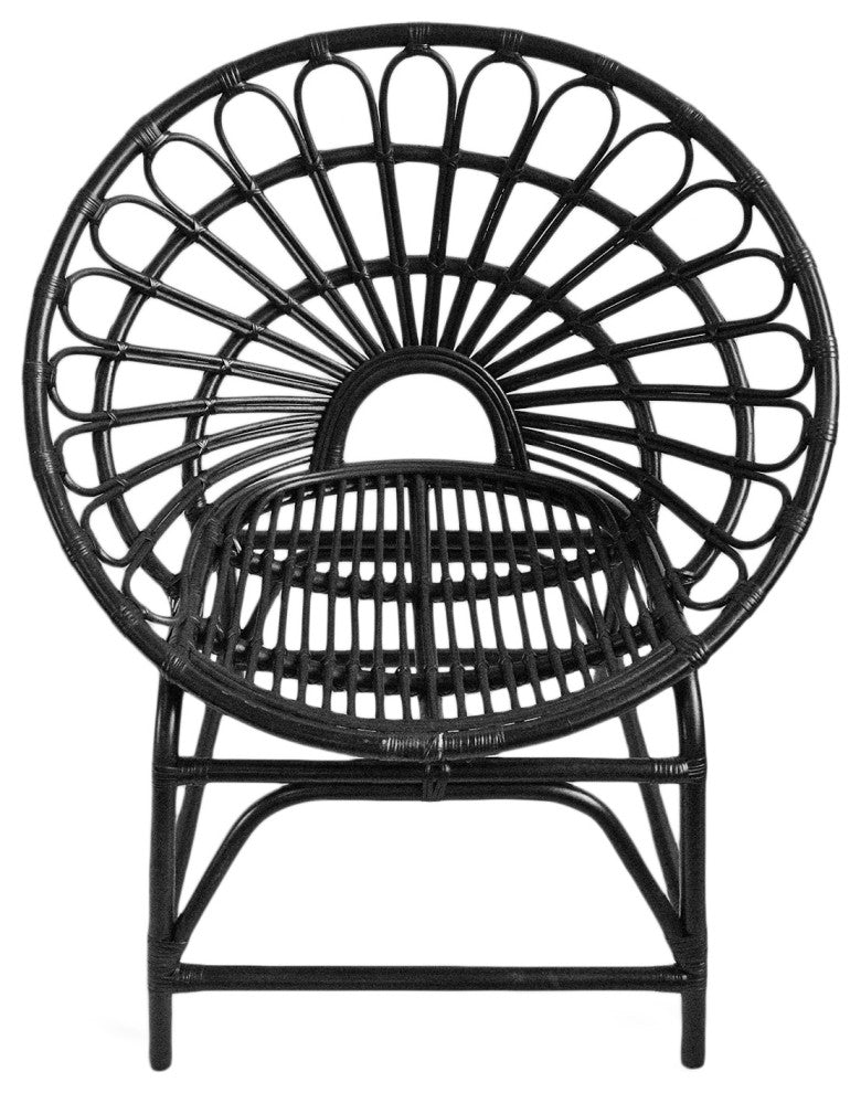 Black Bamboo Flower Ring Chair