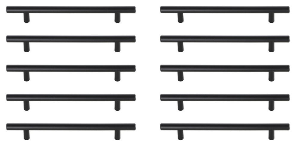 PL400-6-MB-10PK Quinn 6-5/16" Center to Center Matte Black Bar Pull, Set of 10