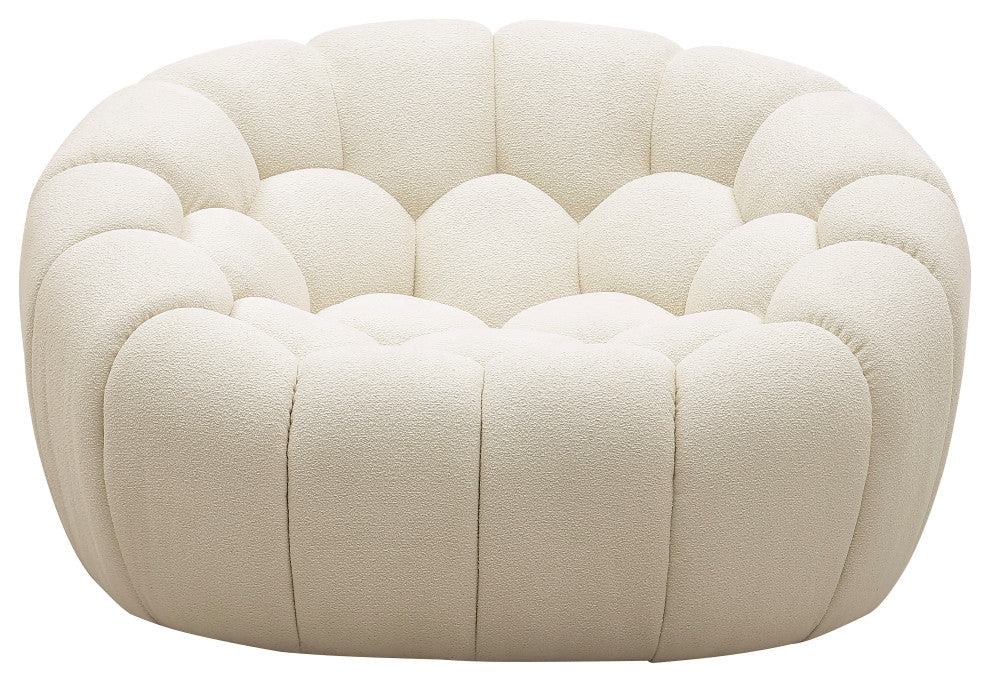 Divani Casa Yolonda Modern Curved Off-White Fabric Chair