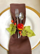 Set of 6 Fall Napkin Rings, Apple and Leaves