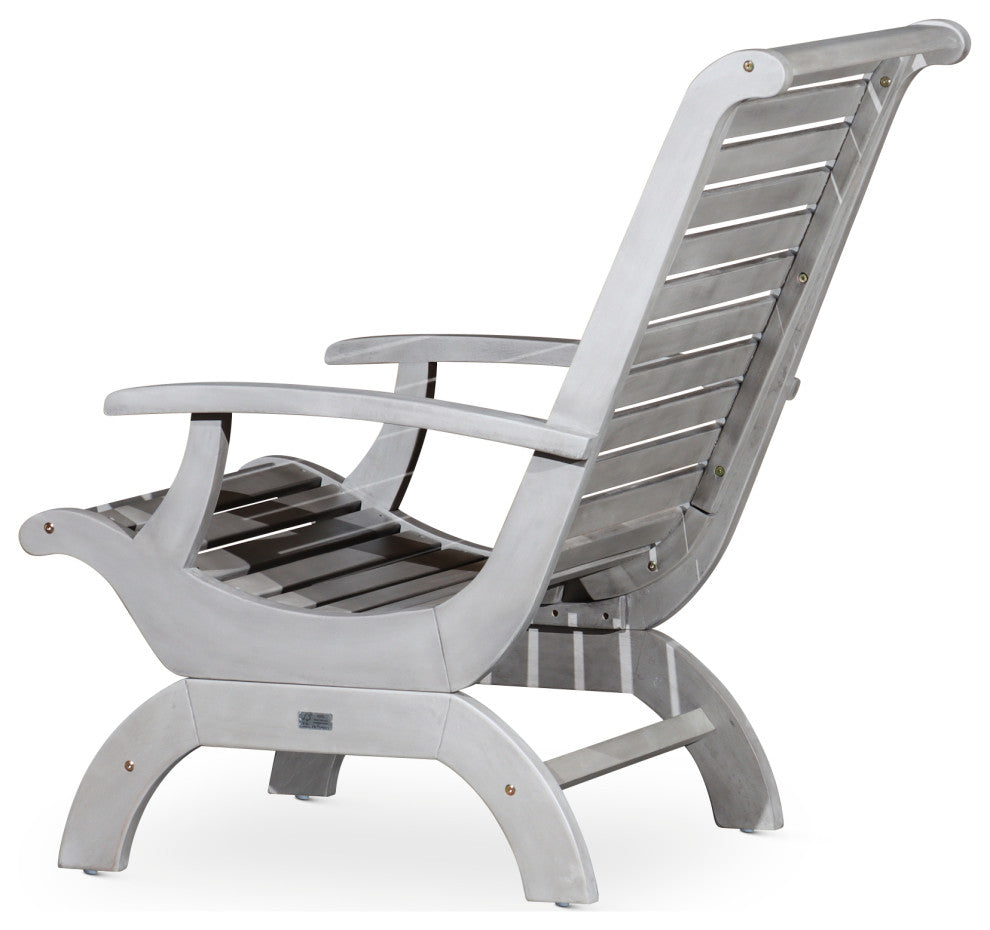 DTY Outdoor Living Aspen Eucalyptus Plantation Chair, Silver Gray