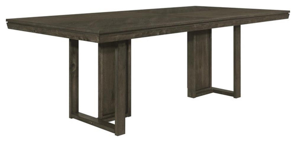 Coaster Kelly 7-piece Wood Rectangular Dining Table Set in Beige and Dark Gray